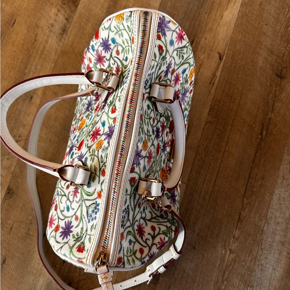Dooney & Bourke Floral Botanical Boston Bag Rainbow Zipper - Picture 7 of 13